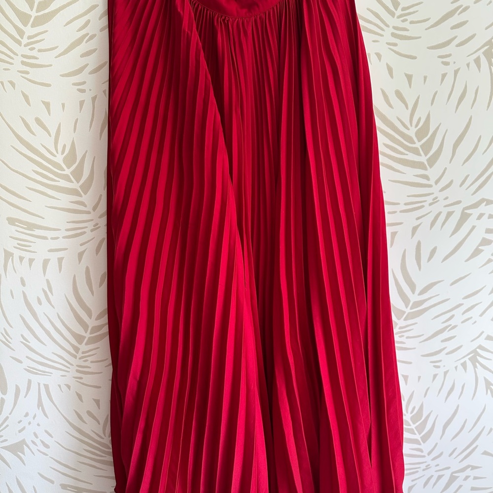 Vici Red and White Bubble Midi Skirt
